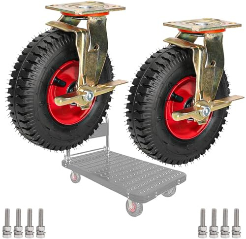 Ruedas industriales de Goma para Trabajo Pesado, Ruedas giratorias sin Ruido, Estilo de vacío, Altamente elásticas, con cojinetes de Bolas, para carros, Muebles, carritos