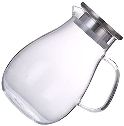 Sosoport Hervidor De Agua De Vidrio 2000 Ml Resistente Tapa Anti-salpicaduras Mango Ergonómico Para Hogar y Bebidas Refrescantes