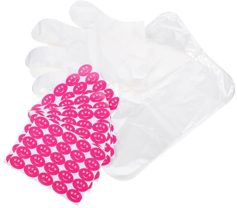 DECOMELODY Praktisches Feuchtigkeitshandschuhe und Fußmaske aus Pe mit Auslaufsicherem Einwegdesign und Fixierpflastern für Zuhause und Reisen Zufälliger Stil