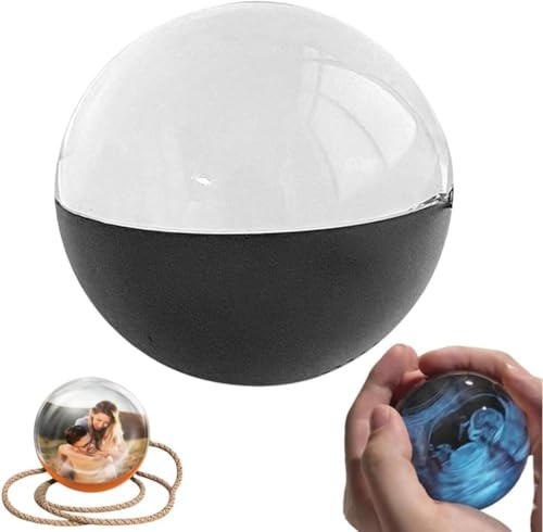FLKWOP 3D Ultrasound Crystal Ball Digital Photo Album,Personalized Ultrasound Crystal Ball Digital Video Display,Customizable Gift with Electronic Screen-Great for Couples,Pets, Memories