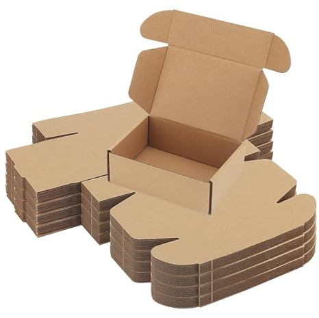 JIAYUET Lot de 40 boîtes d'expédition en carton, 15 x 10 x 5 cm, petites boîtes d'expédition en papier kraft pour emballage
