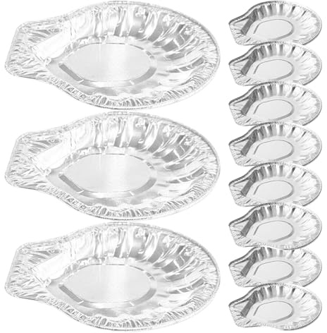 VERDANVERSE Bandejas Aluminio Desechables para Barbacoa y Hornear, 100 Piezas de Aluminio para Conchas de Ostras, Ideales para Parrilla Conducción de Calor