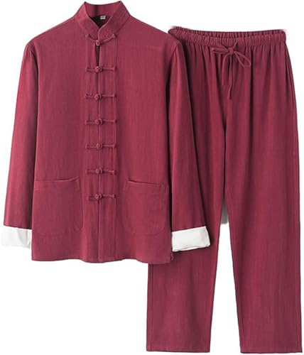 Traje Tradicional De Artes Marciales Chinas para Hombre, Uniforme De Tai Chi Tela Transpirable Kung Fu Wing Chun Hanfu Traje De Kungfu Tang Camisa De Hombre Chino E,XXL