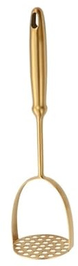 Schiacciapatate manuale in acciaio inox, schiacciapatate liscio, utensile da cucina (oro B)