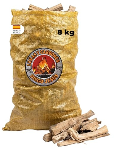 Astillas De Encendido para Chimenea 8 Kg Madera Natural Seca Encendido Rápido Fuego Duradero Estufa Barbacoa Horno Leña Calor Hogar Fácil Uso Bolsa Gran Capacidad Premium Confort