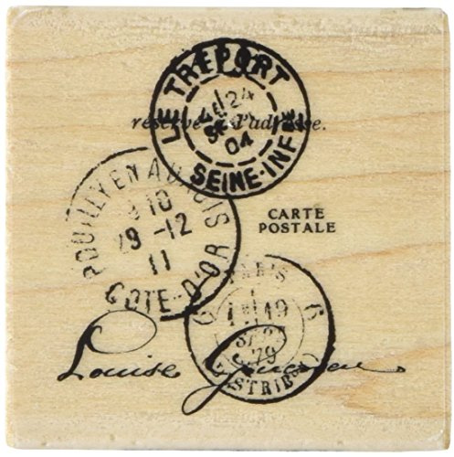 Inkadinkado French Postcard Wood Stamp for Card Decorating and Scrapbooking, 2'' W x 2'' L