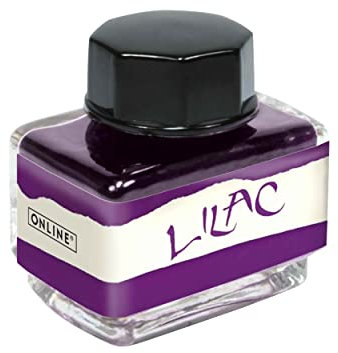 ONLINE Lilac Ink Bottle 15 ml, Waterbased Fountain Ink for Calligraphy, Handlettering, Writing, Glass Bottle