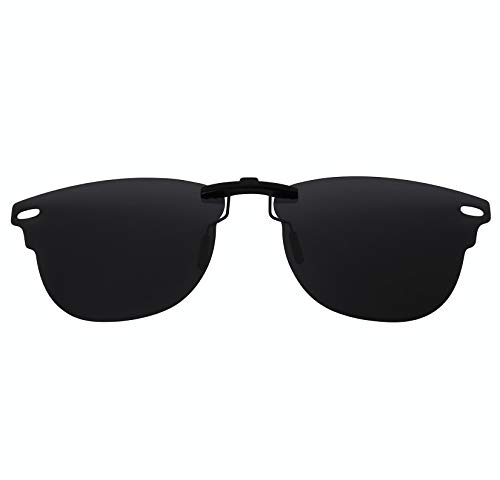 COODY Polarized CLIP-ON Sunglasses for Ray-Ban RB5154 49x21 51x21 Size Multicolor Option (Black, 49x21)