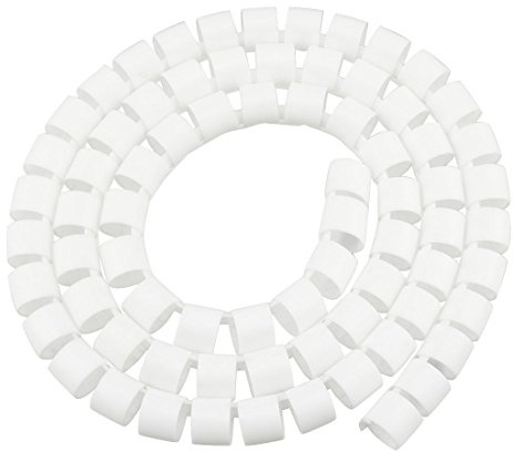 sourcing map 16mm Flexible Spirale Kabelschlauch Umhüllung Computer Organizer Draht 1M Weiß