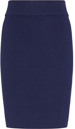 usha BLUE LABEL Stickad kjol dam 15409556, marinblå, M/L