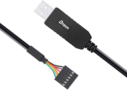DTECH FTDI USB zu TTL Seriell Adapter 5V UART Kabel 6 Pin 1M | Buchse Header FT232RL Chip Datenkabel für Windows 10 8 7 Linux MAC OS (1 Meter, Schwarz)