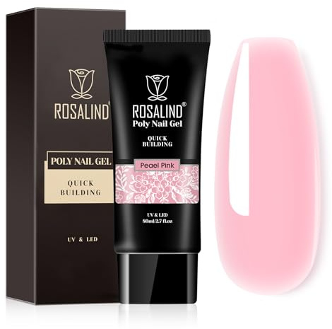 ROSALIND Perlenrosa Poly Nail Extension Gel, 80ml Quick Building Nail Gel | Acrylgel für Nägel UV LED Verlängerung,Reparatur & French Manicure,Geschenk für Enthusiasten Salons