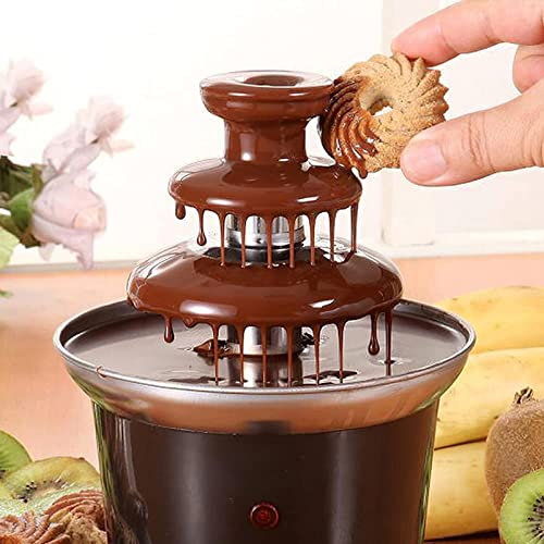 HSRG 3 Tier Stainless Steel Electric Chocolate Warmer, Professional Durable Home Chocolate Fondue Fountain, Heating Fondue Machine, for Cheese, BBQ Sauce, Party and Family Gathering