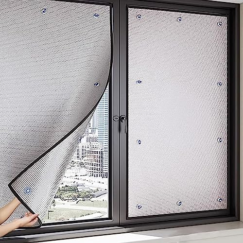 Geovne Termica Película para Ventanas,Película de Protección Solar para Interiores,Película Aislante de Aluminio Doble,99% Película de Privacidad,Vinilo para Ventana,No Adhesivo (60x100cm/24 x39)