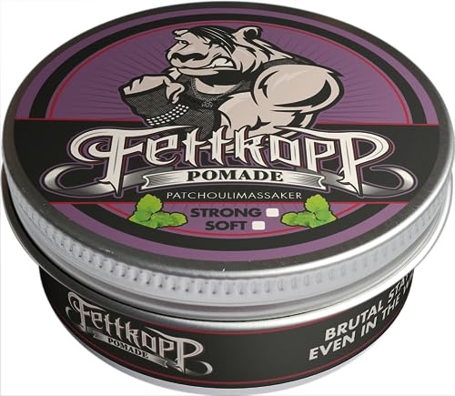 FETTKOPP POMADE - Patchoulimassaker - Patchouli/schwer/erdig/maskulin – starker Halt (firm hold) - 99g