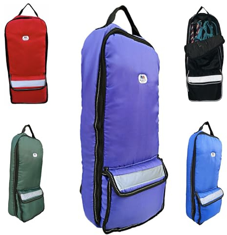 Majestic Ally Halter Bridle Carry Bag - Reflective, Padded with Front Large Pocket Tack Carry Bag to Keep Horse Tack Clean and Safe (Purple)