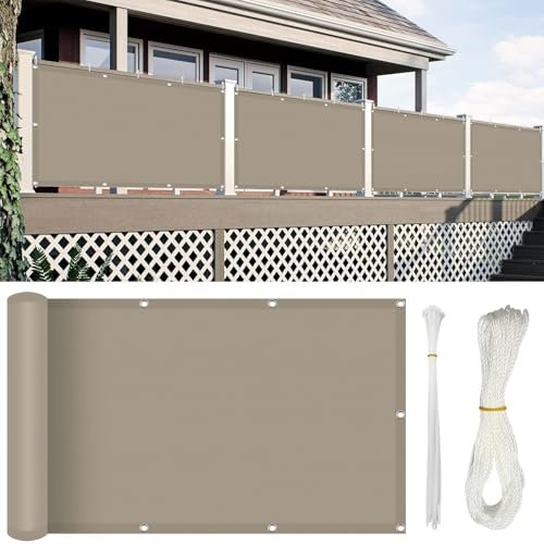 Sonnensegel Wasserdicht Quadratisch 190 x 220 cm Rechter Winkel Garten Überdachung Uv-Schutz 98% Reißfest, Ohne Bohren, inkl Seil Schattenspender Garten Balkon Terrasse, Taupe