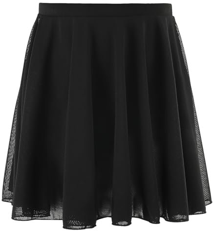 Ballettrock für Mädchen Zum Reinschlüpfen Tanz Rock für Kinder Kleinkind Elastischer Rock Schwarz M