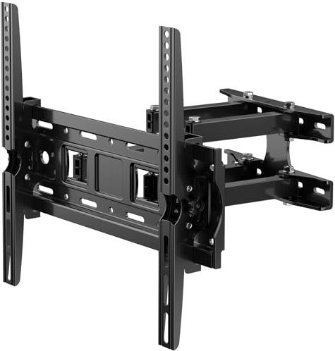 JXMTSPW Support Mural TV pour 26-65 Pouces Écrans Plats/Incurvés LED LCD OLED Fixation TV Murale Inclinable Extensible et Orientable avec Bras articulés VESA Max de 400x400mm Capacité Max de 30kg