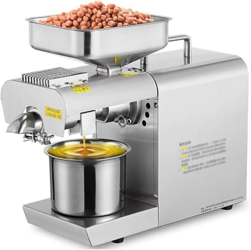 GXLDIANPU 700W Electric Oil Press, Smart Commercial Home Oil Press, 360° Fully Surrounded and Fast Thermal Conductivity, Can Work Continuously for 12 Hours, Commercial Domestic Use.
