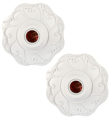 2pcs Lamp Holder with Base & Socket for Lights, E26/E27 125V Compatible, Reliable Lighting Connection White/Gold/Silver for Home,Office CILIA (White)