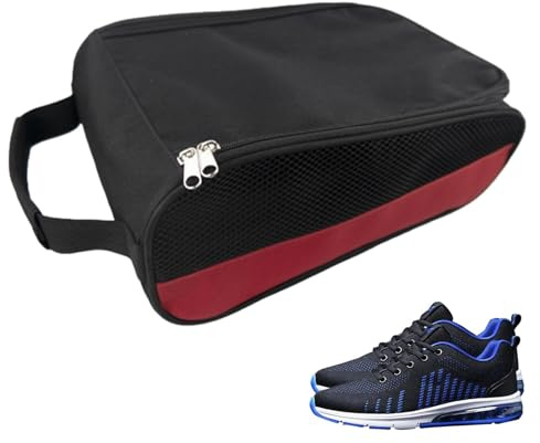 lisutupode Schuhtasche mit Reißverschluss,Golfschuhtasche, Sneaker-Tasche Schuhtasche, wasserdichte, belüftete Schuhtragetaschen mit Reißverschluss und Tragegriff Oben für Golf, Tennis, Fußball