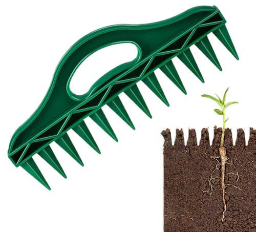 Yianyal Spandiconcime per piantine, perforatore portatile per semina di verdure, strumento manuale da giardinaggio, per semina per cortile, prato, terreni agricoli, giardino