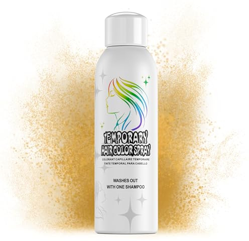 Temporäres Haarfärbespray für Erwachsene – Sofortige Gold-Farbalternative | Nicht klebend, waschbar & sanfte Formel | Für Partys, Halloween, Kostüme (150 ml)
