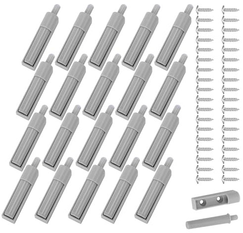20 Stück Schranktür Dämpfer, Softclose Nachrüsten, Türdämpfer Gegen Knallende Türen, Türdämpfer Drucktüröffner Möbeltürdämpfer Türschnäpper für Küchenschrank Büro Schränke Türen (Grau)