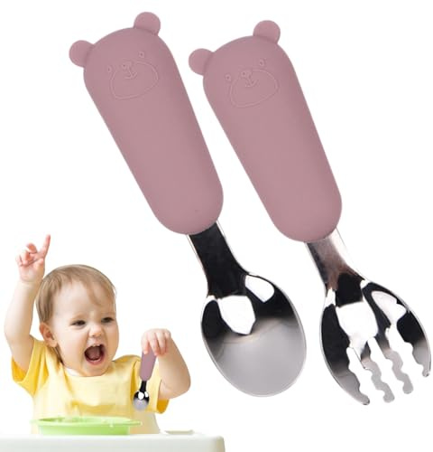 Tewzafiya Outils pour, fourchettes et cuillères - Fourchettes portables pour | Ensembles de couverts pour avec poignée en silicone, kits de vaisselle, alimentation «argenterie