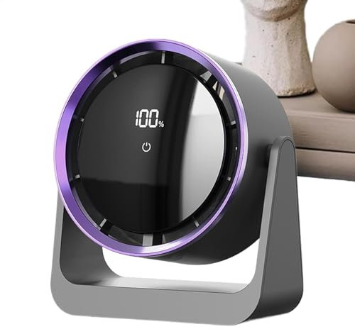 Desktop Fan, Silent USB Rechargeable Fan, Powerful Personal Air Cooler, 6.93x3.39x7.52Inches Wall-Mounted Design, Night Lights Feature for Bedroom, Kids Rooms and Home Use