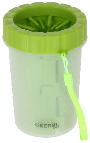Kerbl Pet Pfotenreiniger, grün, 14,5 cm, Ø10 cm, Hundepfoten Reiniger, Katzenpfoten Reiniger, Kunststoff, Hunde, Katzen