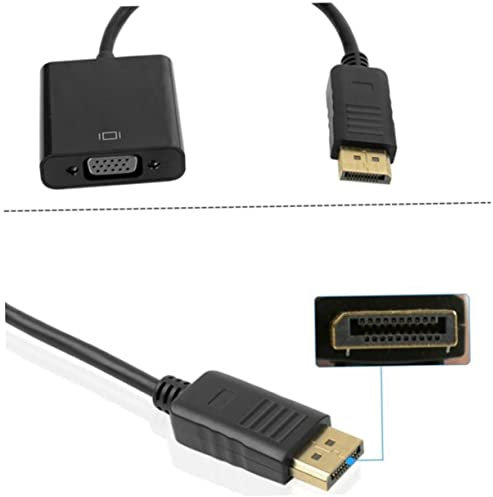NUOBESTY 2pièces Adaptateur Displayport Vers Vga Convertisseur -vga Pour Écran Led Câble Adaptateur Vers Noir Lot