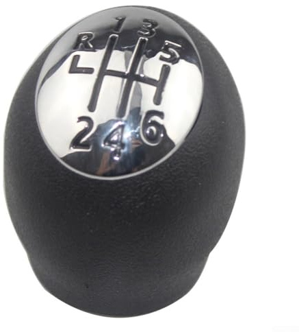 Pomo de palanca de cambios de 6 velocidades, para Movano, para Renault, para Laguna, piel sintética, plástico, metal, tapa plateada con letras negras fácil instalación, antideslizante resistente