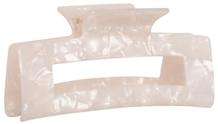 CLAIDE XL Haarklammer (12,5 cm) – innovative Doppelfeder-Technologie, extra starker Halt für dickes & langes Haar – handgefertigt aus Bio-Acetat – komfortabel & kopfschonend (weiß)