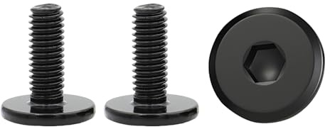 20 viti a testa piatta a sei pannelli nero cavo viti a testa cilindrica esagonale a flangia M5 x 10 mm bulloni a testa piatta esagonale in acciaio inox A2 V2A viti per metallo, filettatura completa