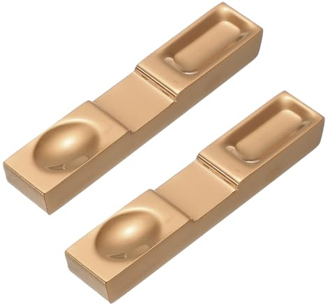 sourcing map 2pcs Chopstick Rest, 304 Stainless Steel Chopsticks Holder 4.1x0.8x0.51, Household Tableware Kitchen Tools for Spoon Fork Teaspoon Dining Tool Rest, Rose Gold