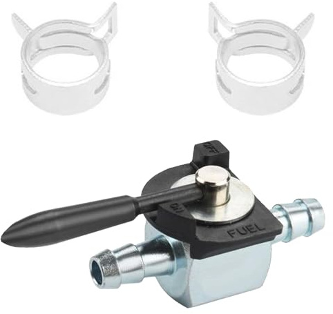 QINZITAO Valvole di intercettazione dei combustibili in linea da 1/4 con 12 fascette stringitubo per sistemi a benzina diesel robusta costruzione in rame