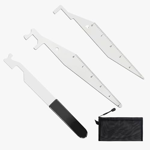 TIDENBR 3Pcs Professional Stainless Steel Firefighter Tool Set - Includes Multi-Functional Hand Lever with Comfort Grip, Precision Single-Hook and Double-Hook Tools with Integrated Ruler Scales