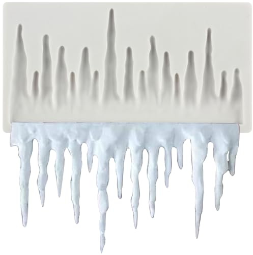 Sijiangmold Icicle Fondant Mould Icicle Silicone Moulds | Cake Decoration Chocolate Cupcake Topper Candy Polymer Clay Gum Paste