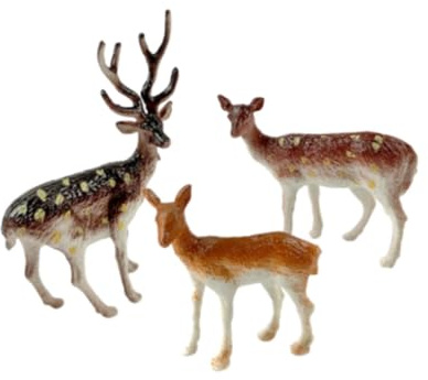 Folpus 3 Rentierfiguren, Weihnachtsdeko, Tortenaufsätze, Sammler-Elchfiguren, Mini-Hirschfiguren-Set für Kaminsims und Weihnachtsregale