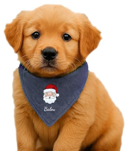 Hunde Halstuch Personalisiert Dreieckstuch aus Musselin Gaze 100% Baumwolle in 3 Grössen erhältlich, mit Namens Personalisierung aus OekoTex zertifiziertem Druckmaterial