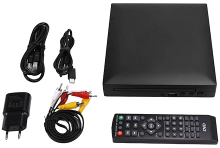 Bosiyrggrl Mini Lecteur DVD Haute Définition, Lecteur Multimédia Numérique, Lecteur CD Domestique, VCD, DVD, Prise UE