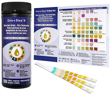 One+Step Esame di controllo con 10 parametri: 100 strisce reattive per urinalisi