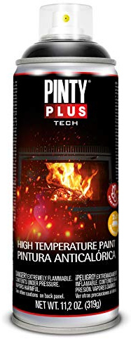 PINTYPLUS TECH 204 Pintura spray 520cc Anticalórica negro A104, Estándar