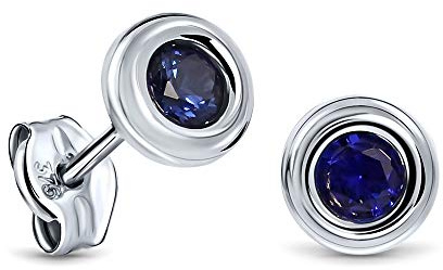 Miore Ohrringe Damen Gold, 9 Karat 375 Weißgold/Gelbgold Ohrstecker Solitär Rubin/Smaragd/Saphir/Zirkonia Schmuck Damen Handgemacht