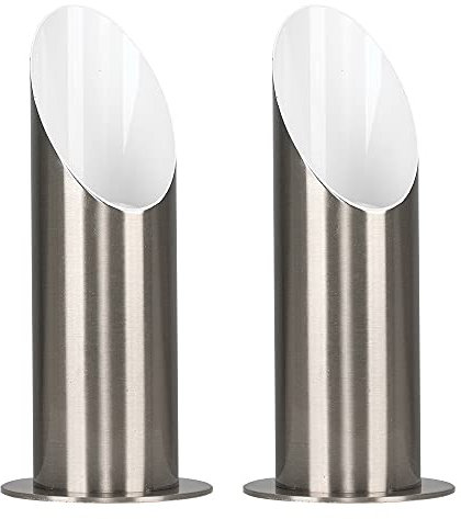 MiniSun | Modern Brushed Chrome Uplighter Wall Wash Lamps | Wall Lamps & Sconces, Home Décor & Improvement Essential | Set of 2 | Includes 5W LED Bulbs [3000K Warm White]