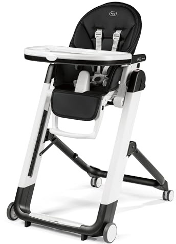 PEG Siesta Follow Me Seggiolone Pappa dalla Nascita Reclinabile con Funzione Sdraietta, Doppio Vassoio, 9 Altezze, 4 Ruote, Pieghevole e Compatto, 0-3 Anni (0-15 kg), Licorice