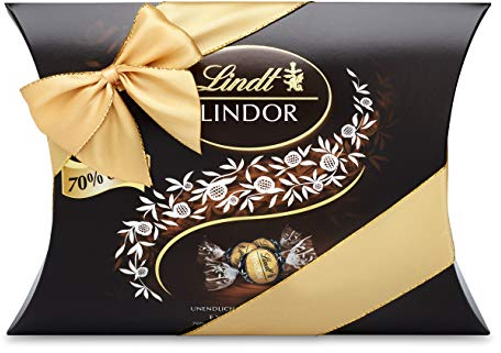 Lindt Schokolade LINDOR Kugeln 70 % Kakao Edelbitter-Schokolade | 322 g in Kissenpackung | ca. 25 LINDOR Kugeln | Pralinen-Geschenk oder Schokoladengeschenk