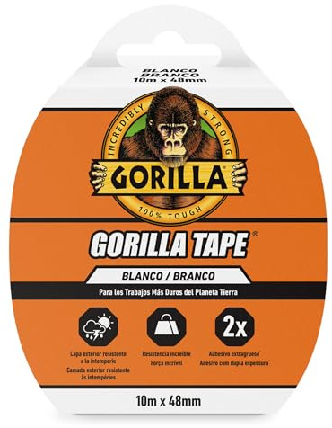 Gorilla 605 - Amerikanskt band - Tricapa - Multipurpose - Extra - Självhäftande - 10 meter x 48 millimeter - Vit